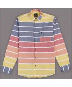 Casual Multicolor Striped Cotton Shirt