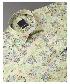 Folkloric Elements on Yellow Premium Shirt