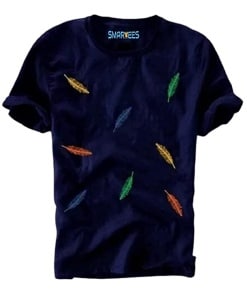 Men's Regular Fit Cotton Tee in Navy Blue