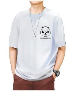 White Cotton Printed Tshirt For Men