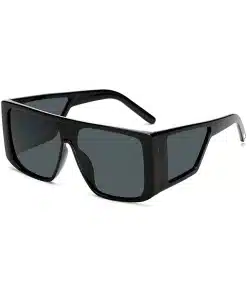 Black Frame, Black Lens Square Sunglasses for Men