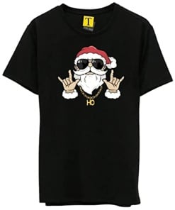 Men's Black Cotton Printed T-Shirt