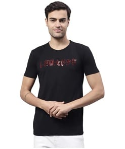 Men's Round Neck Cotton Printed T-Shirt