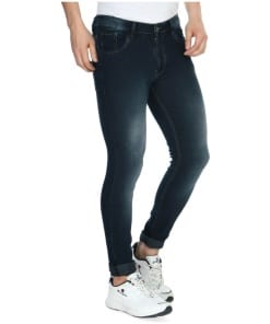 Dark Blue Men's Mid Rise Skinny Fit Denim Jeans