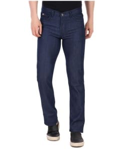 Blue Men's High Rise Bootcut Stretchable Denim Jeans with Straight Fit