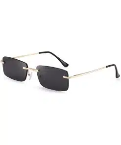 Retro Stylish Rimless Sunglasses for Men and Women with Spring Hinge