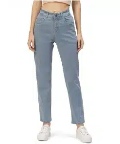 High Waist Straight Fit Stretchable Denim Jeans for Women/Girls - Relaxed Fit