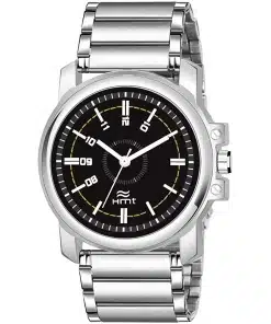 Sleek Black Dial Stainless Steel Men's Analog Watch