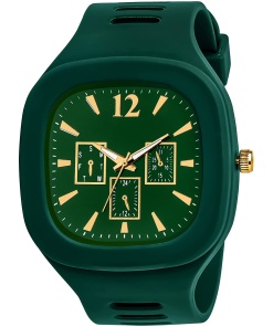 Boys' Stylish Designer Analog Watch with Square Multi Dial and Silicon Strap