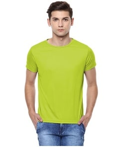 Men's Half Sleeve Round Neck T-Shirt in Comfortable Polyester