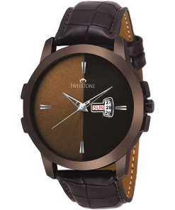 Classic Brown Dial Men's Watch with Brown Colored Strap