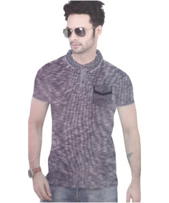 Blue Men's Hosiery Mix Striped T-Shirts