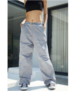 Smoky Gray Parachute Cargo Trousers