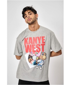 Best Of Ye Grey Melange Oversized Tee