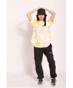 Mellow Yellow Marble Wash Tshirt For Women