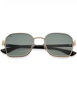 Men's Gold Black Square Sunglasses – Full Rim Design