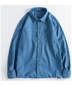 Men's Vintage Washed Jeans Shirt for Timeless Style