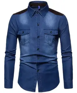 Men's Denim Shirt with Stylish Long Sleeves