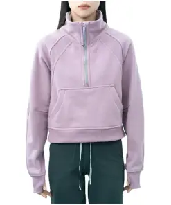 Women's Half-Zip Hoodie Without Ha