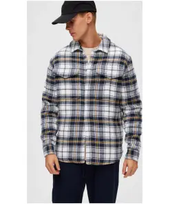 Blue Check Print Shacket