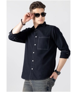 Black Regular Fit Men's Cotton Shirt