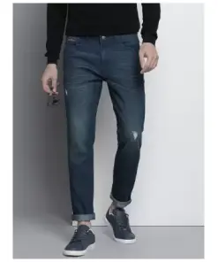 Men Slim Mid Rise Blue Jeans