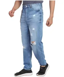 Men Regular Mid Rise Blue Jeans