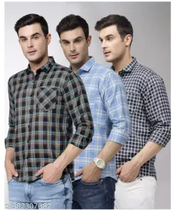 Regular Wear Checked Shirt (Pack OF 3)