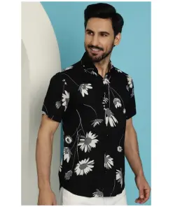 Jainish Indigo Regular Fit Printed Shirt