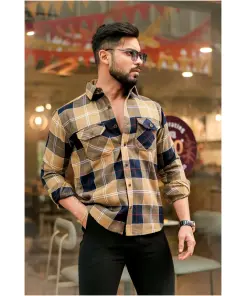 Brown Semi-winter Checkered Shirt