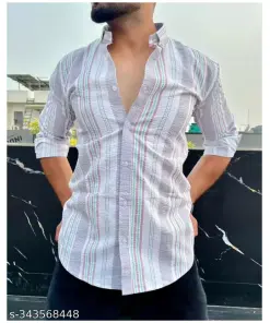 Masculine Popcorn Weave Shirt For Men