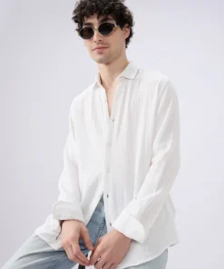 Cloud White Double Cloth Formal Shirt for Men