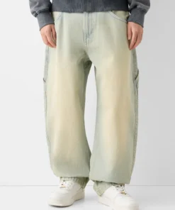 Faded Balloon-Fit Workwear Jeans for Men