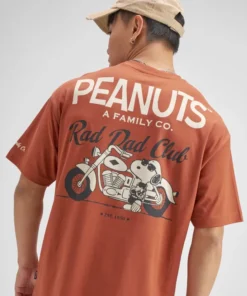 Brown Peanuts Printed Round Neck T-Shirt