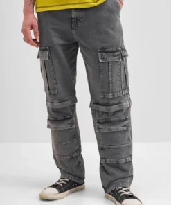 Grey Baggy Fit Stretchable Jeans