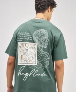 Green Applique Round Neck T-Shirt