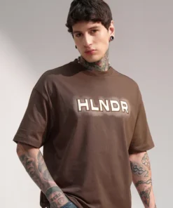 Trendy Brown Oversized Graphic T-Shirt