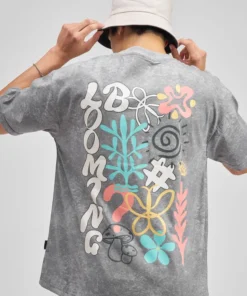 Trendy Black Round Neck Printed T-Shirt for Men