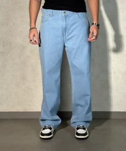 Classic Slate Blue Baggy Fit Rigid Jeans
