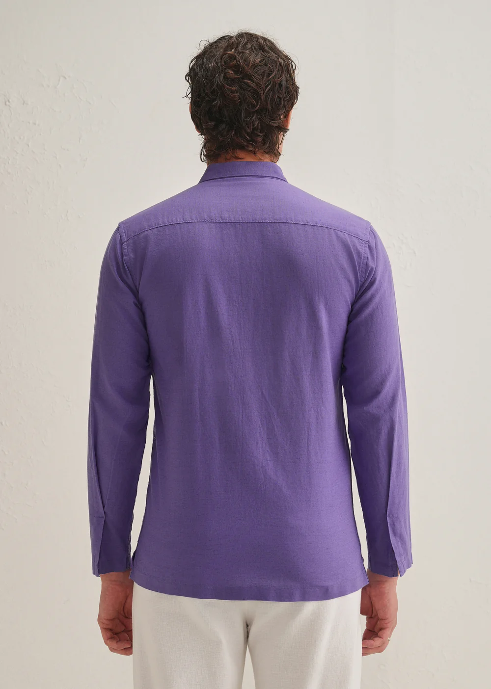 VioletHiddenSleevePlacketCottonLinenShirt_6
