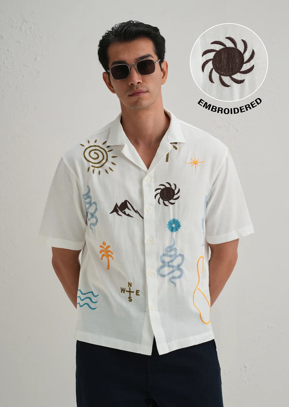 White_Doodle_Embroidery_Cotton_Linen_Shirt_2