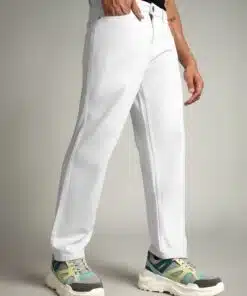 Classic White Regular Fit Denim Jeans for Men