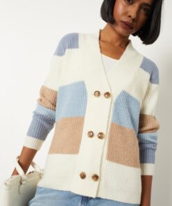 Women Knit Colourblock Cardigan
