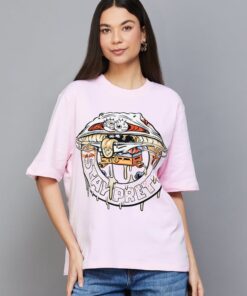 Relaxed Fit SpongeBob Print T-shirt for Daily Wear