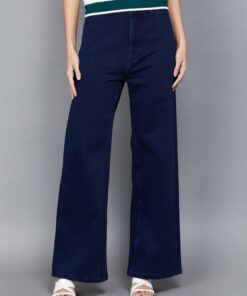 Classic Solid Wide Leg Jeans with Timeless Fashion Appeal