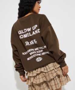 Patterned Loose-Fit Sweatshirt for Her