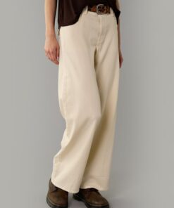 Soft Comfortable Solid Wide Leg Jeans for All Day Wear