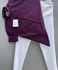 Professional Men’s Heavy Oxford Purple Shirt With Matching Formal Pant