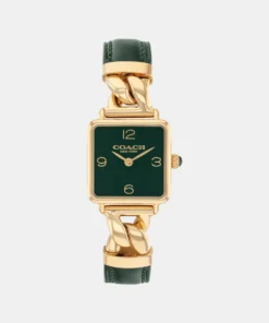 Everyday Women’s Quartz Analog Watch Dark Green Dial Elegant Calfskin Band