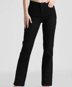 High-Rise Cropped Jeans for Women – Washed Stretch Denim
